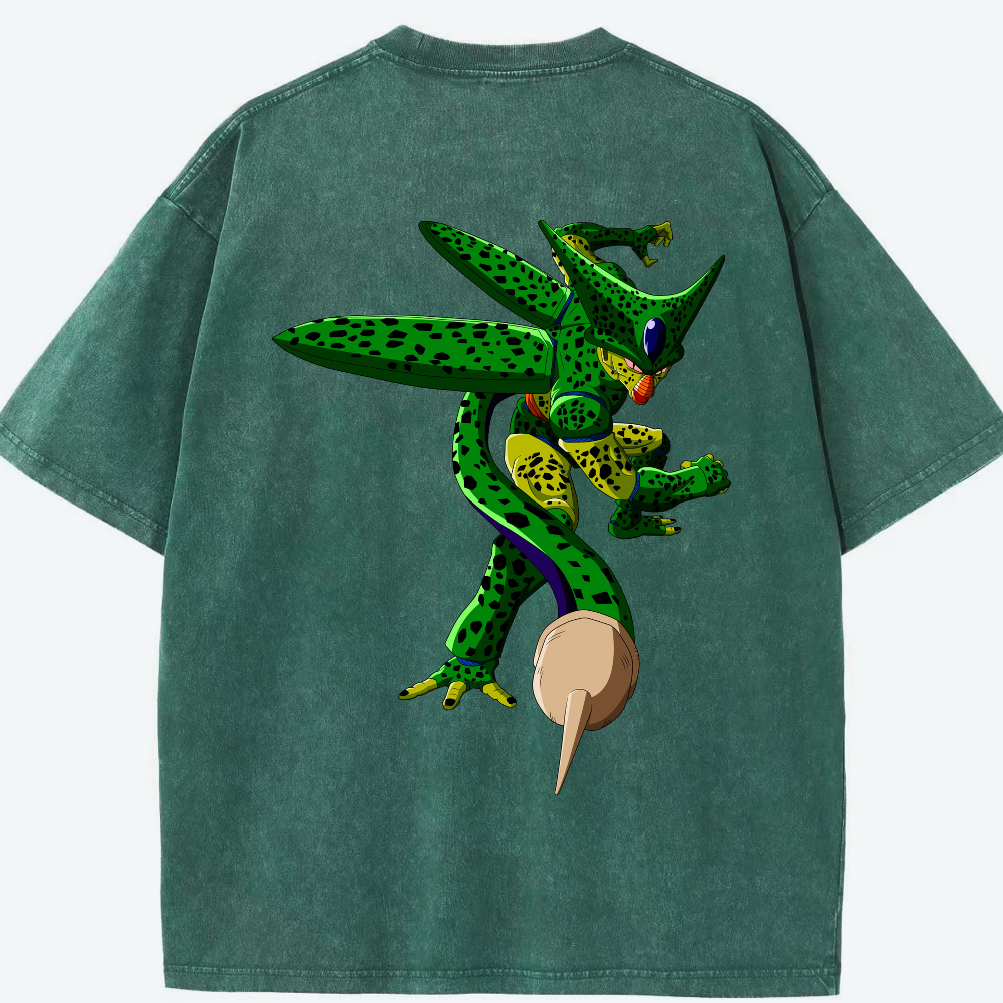 （画像用） ドラゴンボール セル DRAGON BALL Cell 綿100% ヴィンテージ風 半袖Tシャツ（背面プリント）